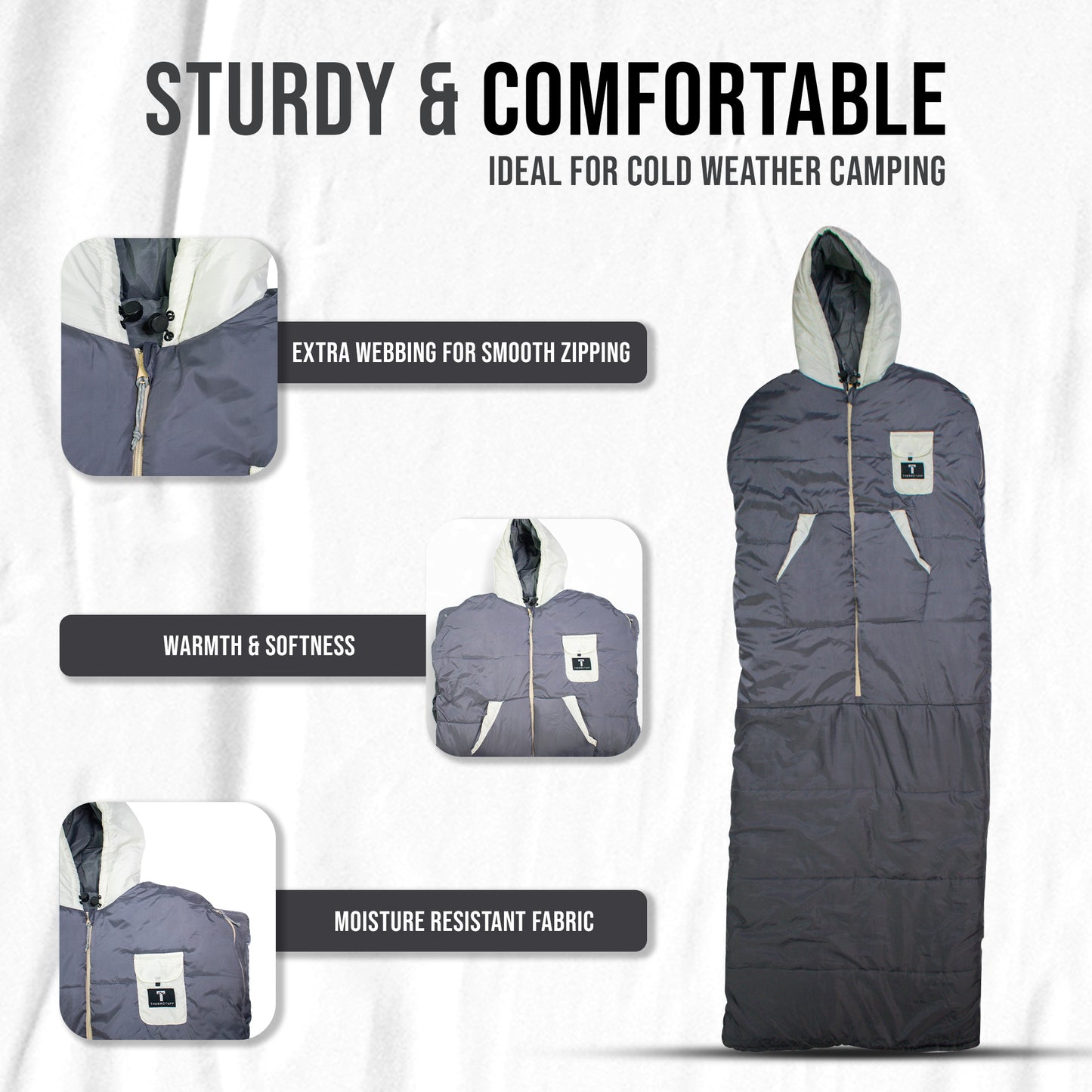 Grey/White Wearable Sleeping Bag