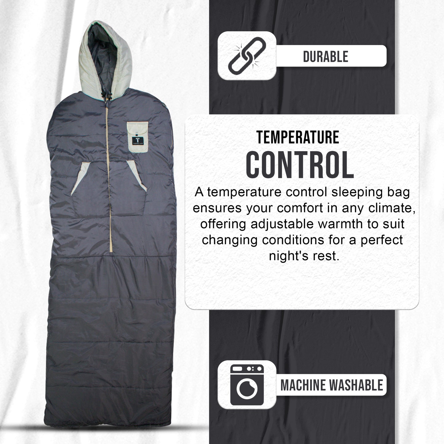 Grey/White Wearable Sleeping Bag